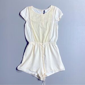 H&M M lace detailed delicate cream romper